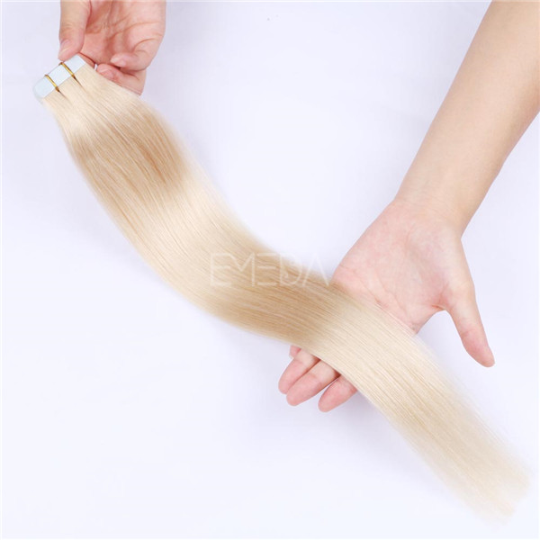 Tape in Human Hair Extensions Brown Color #8 Tape on Skin Weft Real Human Hair Glue YL334